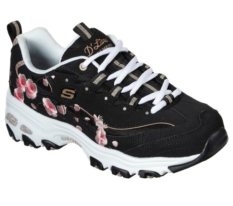 Skechers Dam Svarta/Rosa Sneakers - D'lites - Soft Blossom - Sverige (BOPQM-4763)